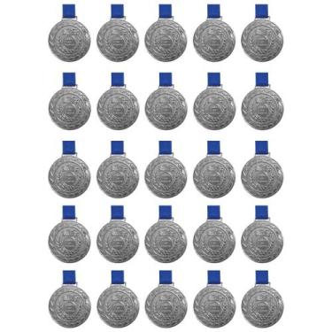 Imagem de Kit C/ 25 Medalhas de Prata M43 Honra ao Mérito Fita Azul - Crespar