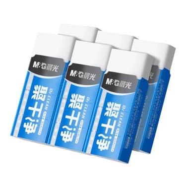 Imagem de M&G Pacote com 6 borrachas brancas, borrachas brancas, bloco macio, fácil de limpar, durável, para esboçar, desenhar, artistas, lápis de cor, carimbos, pequenos