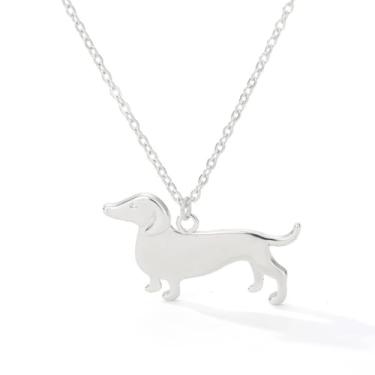 Imagem de OIDIMS Colar com pingente de animal de estimação de Dachshund delicado para mulheres e homens, aço inoxidável, fofo, animal, corrente ajustável, 40,6 cm de comprimento, joia exclusiva da amizade para