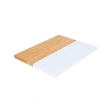 Imagem de Tábua Retangular Bambu Mármore 31 Cm Ecokitchen Mimo Style