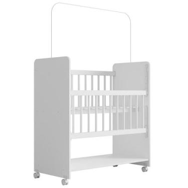Imagem de Mini Berço Grade Movel 89 cm Outside Mobbs - Moblis Móveis, Branco