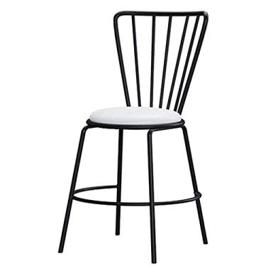 Imagem de Banqueta de bar para móveis, pernas de metal, nórdico, ferro forjado, apoio para os pés, almofada de poliuretano, com encosto para casa, bar, banco alto, jantar, 75 cm