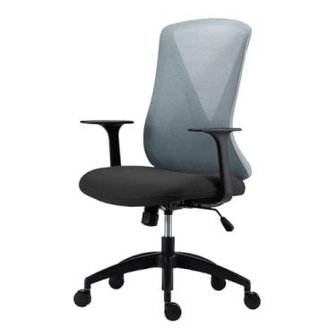 Imagem de Cadeira de escritório, encosto médio, cadeira de escritório ergonômica, de malha, suporte lombar, cadeira de computador com apoio de braço e cadeira de rodas