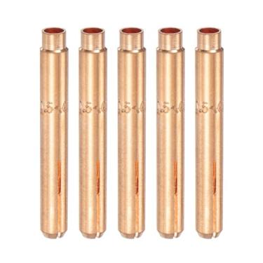 Imagem de 5 pinças de solda TIG 13N21L 0,04" (1 mm) pontas de pinça de eletrodo de tungstênio de cobre para WP9 20 25 Série de tochas de soldagem TIG
