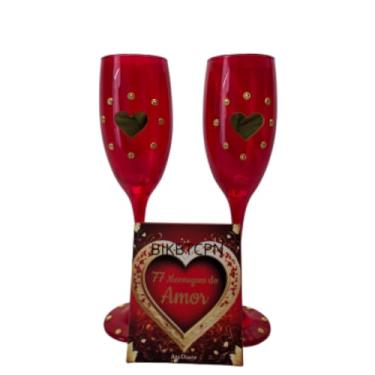 Imagem de Kit Box do Amor + 2 Taças de Vidro Casal Presentes Namorados