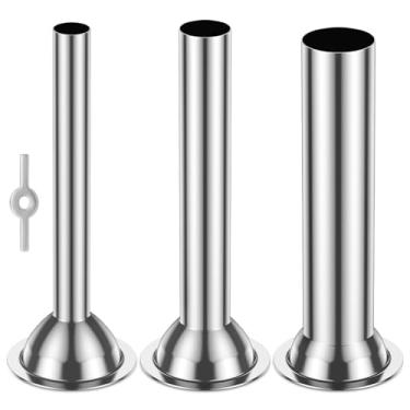 Imagem de 3 tubos de enchimento de salsicha, acessório de enchimento de salsicha, peças de enchimento de salsichas para acessório de moedor de carne, moedor de alimentos
