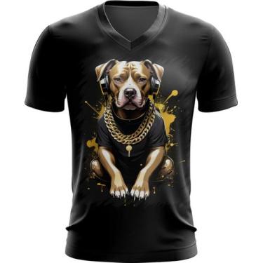 Imagem de Camiseta Gola V Pitbull com Headphones 2, Baby Look XG