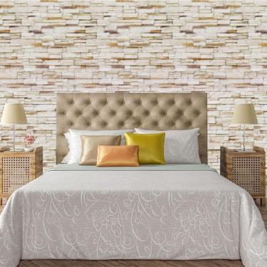 Imagem de Papel De Parede Adesivo Pedra Canjiquinha Rustica Lavável Cozinha 3 Metros