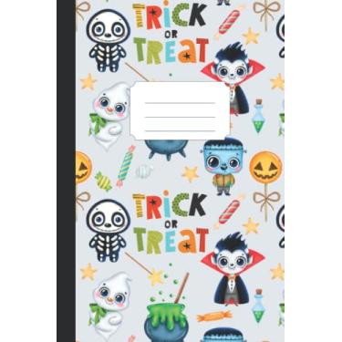 Imagem de Cute Trick Or Treat Vampire & Frankenstein Notebook: College Ruled Composition Diary / Journal. Great Gift For Kids, Boys & Girls & Adults Who Love ... Journaling And Writing Notes At Home & School