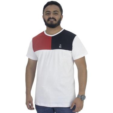 Imagem de Camiseta Detalhe Recorte Masculina Rg - 518 Branca - Polo Rg-518