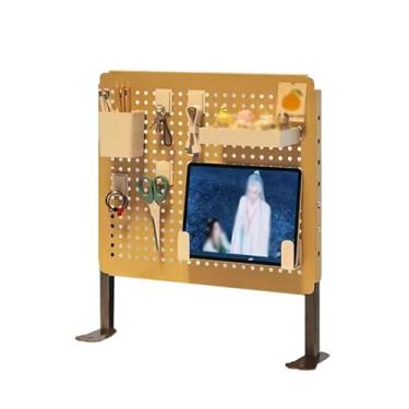 Imagem de Painel Porta-Ferramentas Pegboard de armazenamento de mesa de estudo, minimalista, armazenamento de mesa para pequenos itenspegboard de metal (Color : Brown, Size : Medium)