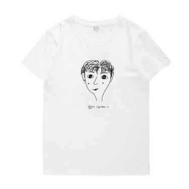 Imagem de Camiseta JIN Su-ga V Jimin Jungkook J-Hope RAPMONSTER estampada moderna para fãs algodão gola redonda manga curta, V Branco, G