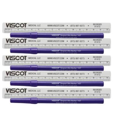 Imagem de Kit 5 Canetas Viscot Marcadora C/Regua Esteril 1437 