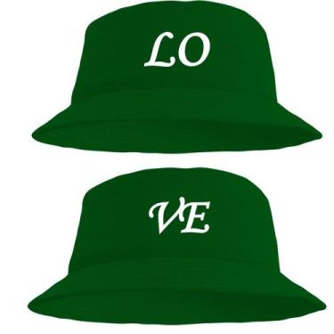 Imagem de Kit Casal Chapéu Bucket Hat Estampado Love - MP Moda Masculina, Único,
