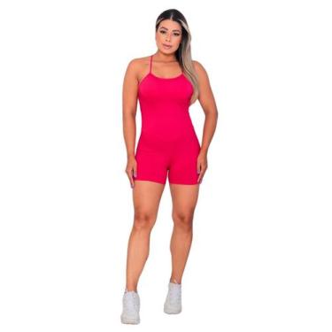 Imagem de Macaquinho Academia Fitness Alcinha Com Bojo Removivel Pink - Sunset C