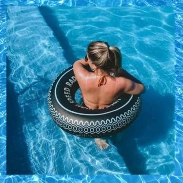 Imagem de Boia Pneu Redonda Tamanho Grande 90 cm Modelo Pneu Piscina Praia Verão