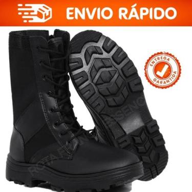 Imagem de Coturno Bota Militar Masculino Cano Médio Fechamento em Zíper Super Co