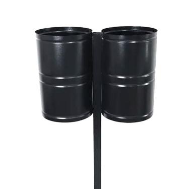 Imagem de Lixeira Suécia Dupla de Parques Calçada Rua Fechada 120cm