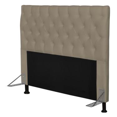 Imagem de Cabeceira Casal 140Cm Cristal Corino Areia - Js Móveis