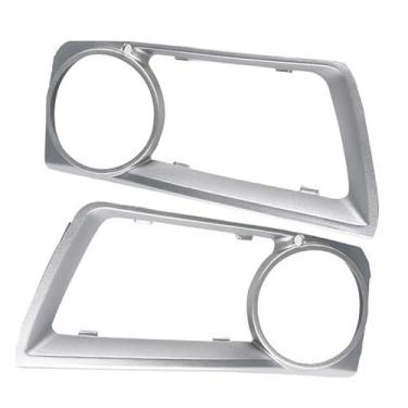 Imagem de Riloer Conjunto de 2 capas de farol de neblina dianteiro do lado do motorista e do passageiro, 2012-2014 compatível com BMW E71 X6, OE: (esquerda e direita) 51117312595+51117312596 cromado