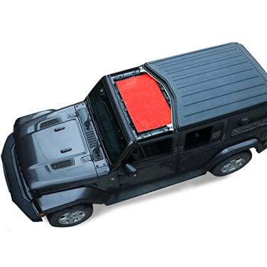 Imagem de JeCar JL Protetor solar de malha de biquíni para teto acessórios externos compatíveis com Jeep Wrangler 2018-2023 JL JLU e Gladiator JT 2020-2023, vermelho