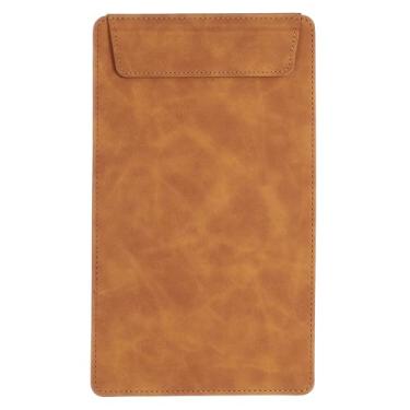 Imagem de PATIKIL Prancheta de couro PU A5, 15 x 25 cm, pasta magnética para negócios, com suporte para caneta, organizador de pasta de escritório, quadro de escrita, marrom