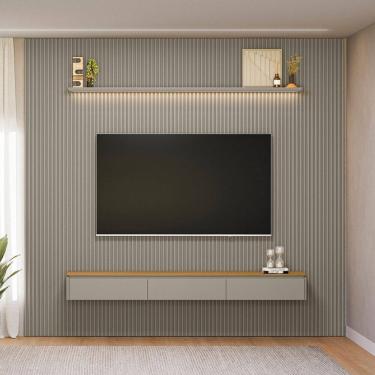 Imagem de Painel Ripado para TV até 85 Polegadas com LED 3 Portas Modular 3.0 Linea Brasil