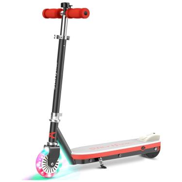 Imagem de Patinete Elétrico Infantil com Roda de LED Piscante, Altura Ajustável e Velocidade de até 8 km/h para Crianças de 4 a 8 Anos