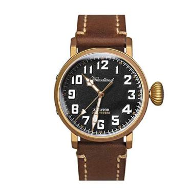 Imagem de Relógio masculino Hruodland Bronze Automático Gradient Pilot Relógio de pulso masculino com vidro safira 300 m à prova d'água mecânico Flieger para homens, Preto