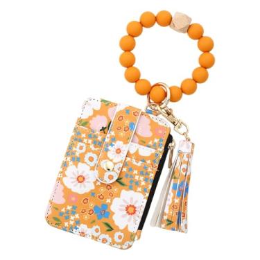 Imagem de RnemiTe-amo Carteira feminina Boho com estampa floral – porta-cartões e chaveiro com vários compartimentos | Bolsa de viagem leve para todos os dias, passeios | Presente para mulheres, esposa, mãe