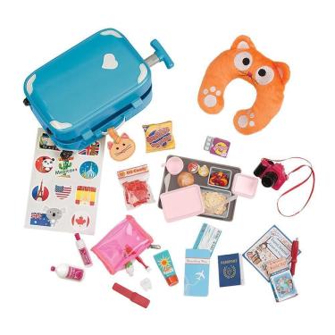 Imagem de Kit De Viagem Com Mala De Rodinhas - Azul - Our Generation