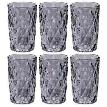 Imagem de Conjunto Jogo 6 Copos Vidro Diamond Alto Grande 390Ml Linha