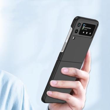 Imagem de Capa fina dobrável para samsung galaxy z flip 4 5 5g flip5 flip4 flip3 flip 3 2 flip2 zflip4 capa fashion, preta, para samsung z flip 5