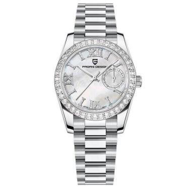 Imagem de Relógio Feminino De Quartzo Design Ultra Fino Elegante Com Strass Impermeavel - Branco