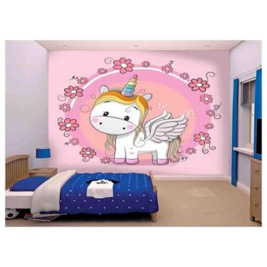 Imagem de Papel De Parede Infantil Unicórinio Rosa 3D Azs126 - Você Decora