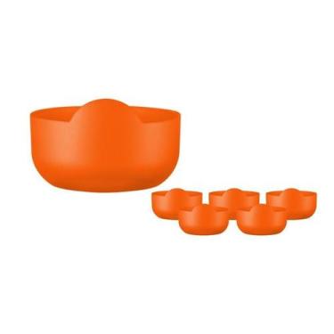 Imagem de Kit 6 Super Bowl Alaranjado 475Ml Plástico Premium - Bb Store