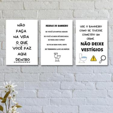 Imagem de Placas Decorativas Não Deixe Vestígios Frases 20X28Cm - Bezalel Decora