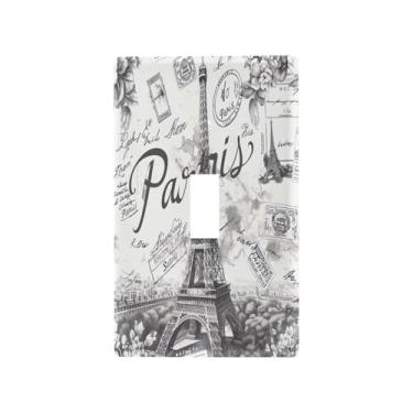 Imagem de Blueangle Tampa de placa de parede para interruptor de luz - Torre Eiffel Capa decorativa para tomada de parede, tamanho 1 gangue 4,53 x 2,76 polegadas (235)