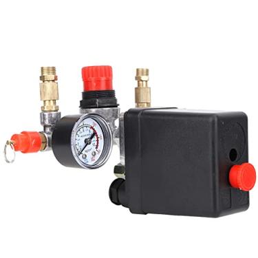Imagem de Hyuduo Controlador de Compressor de Ar 90-120 PSI Chave de Pressão LIGUE AUTROMÁTICO Material Fino Vida de Serviço Longa Com Válvula de Deflação Válvula de Segurança do Medidor de