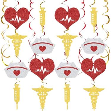 Imagem de Hzbcxs 36 peças Enfermeira Formatura Pendurado Redemoinhos Enfermeiros Decorações de Festa Enfermagem Escola de Enfermagem Decorações