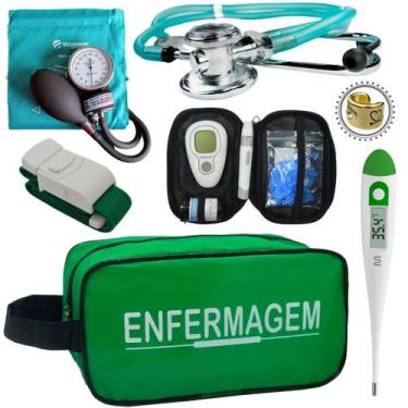 Imagem de Kit Enfermagem Esteto Com Medidor Glicose Aparelho Pressão - Love Saud