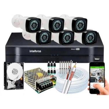 Imagem de Kit Cftv 6 Cameras Segurança Hd Dvr Intelbras 8ch