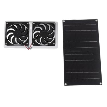 Imagem de Mingzhe Kit de Ventilador de Painel Solar Silencioso Ventiladores Duplos 100 W Ventiladores Exaustão Solar IP67 Ampla Aplicação Kit Ventilador Duplo Alimentado por Painel