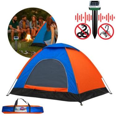 Imagem de Kit Barraca Camping Acampamento Repelente Sonoros Animais - Snel, Azul
