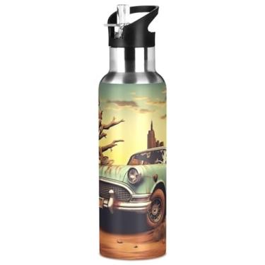 Imagem de Burbuja Garrafa de água de aço inoxidável Fantasy Painting, garrafas de água isoladas a vácuo com tampa de canudo para esportes, academia, escola - à prova de vazamento e suor, sem BPA, 946 ml