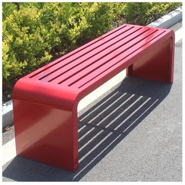 Imagem de Banco de jardim para ambientes externos, bancos de pátio sem costas, banco de metal à prova de intempéries, banco de jardim para jardim, pátio, varanda, parque, quintal, vermelho, 100 x 40 x 45 cm
