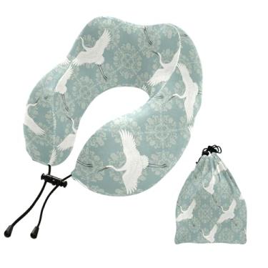 Imagem de Burbuja Almofada de pescoço de guindaste para viagem, almofada de viagem de espuma viscoelástica para suporte de cabeça de carro de avião dormindo, lavável na máquina e portátil