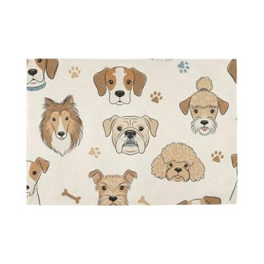 Imagem de Burbuja Jogo americano para cães, conjunto de 6 tapetes de mesa laváveis antiderrapantes, resistentes ao calor, para cozinha, mesa de jantar, ambientes internos e externos