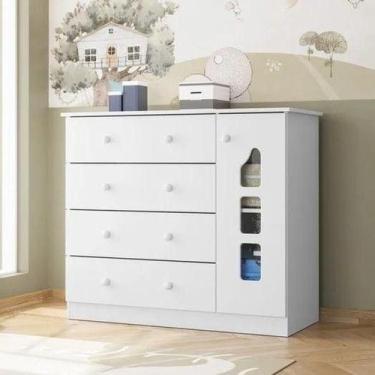 Imagem de Cômoda Infantil Lívia com 4 Gavetas - Branco - Phoenix Baby