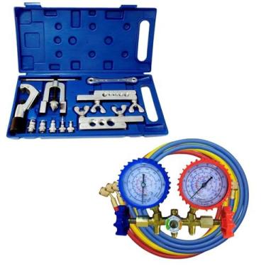 Imagem de Kit Ferramentas Refrigeração Manifold Flangeador Cortador - Refrigeraç